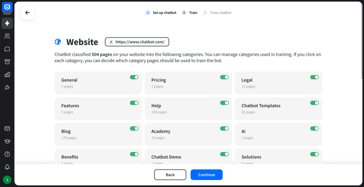 chatbot bot knowledge sources view