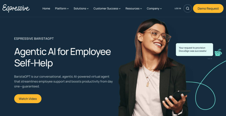 espressive barista landing page