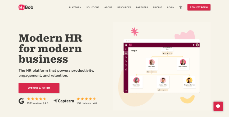 hibob landing page