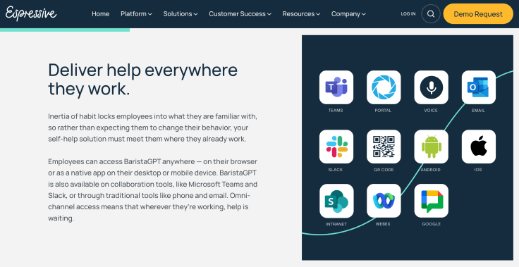 espressive barista integrations section