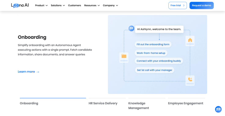 leena ai onboarding section