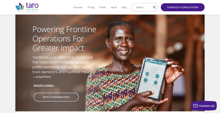 taroworks landing page
