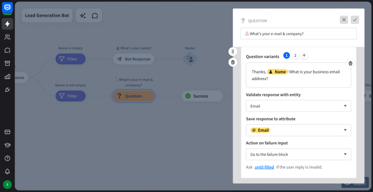 chatbot.com question block