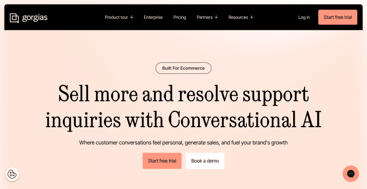 gorgias landing page