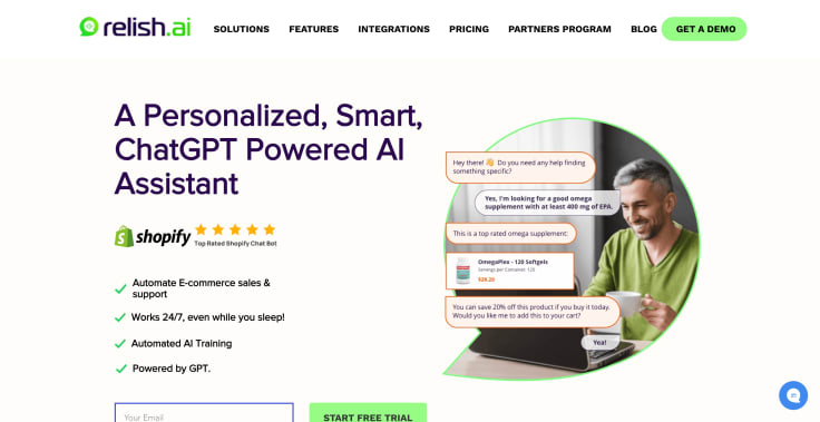 relish.ai landing page