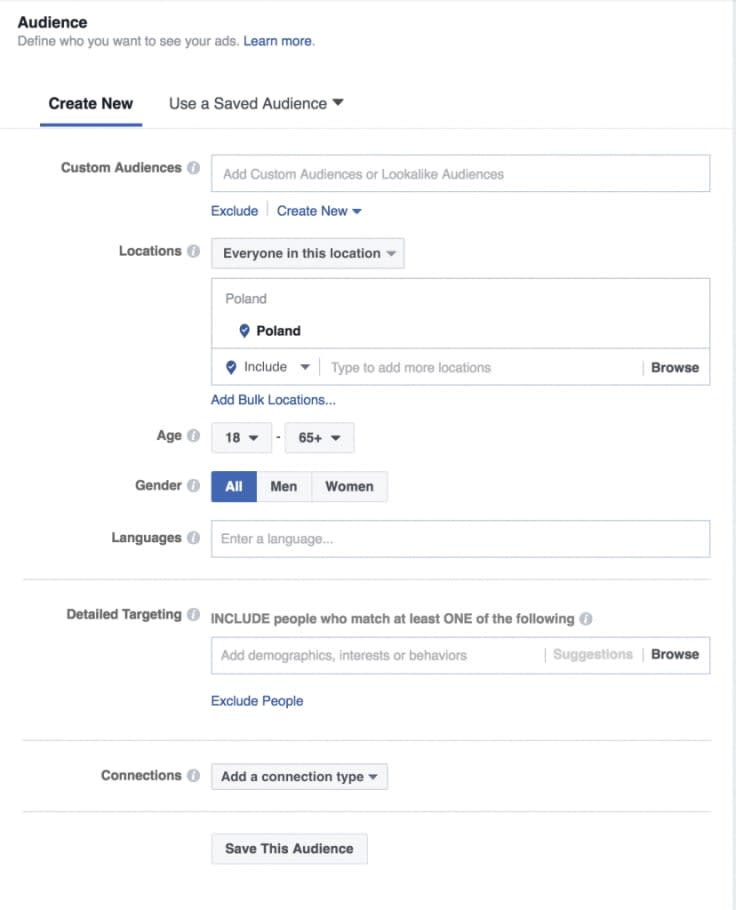 How to set up a Facebook audience