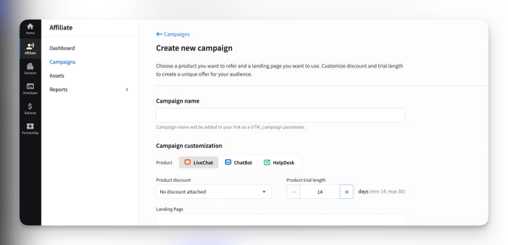 partner app campaign view