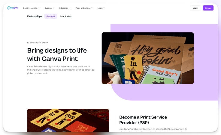 canva affiliate program main page