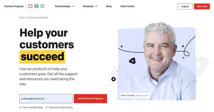 Text reseller program's main website