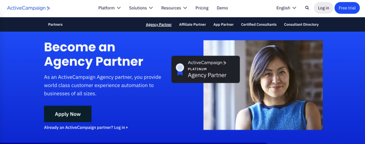 ActiveCampaign reseller program's main website