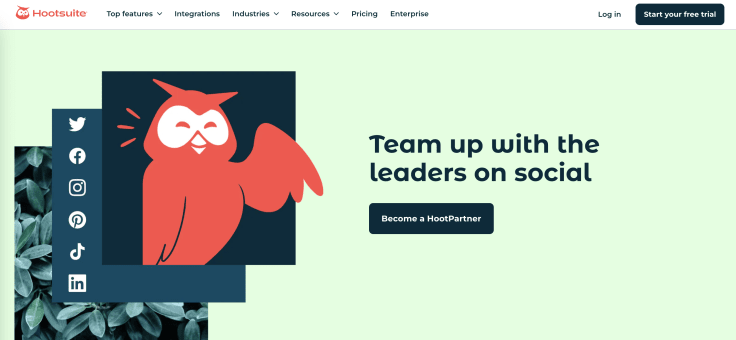HootSuite reseller program's main website