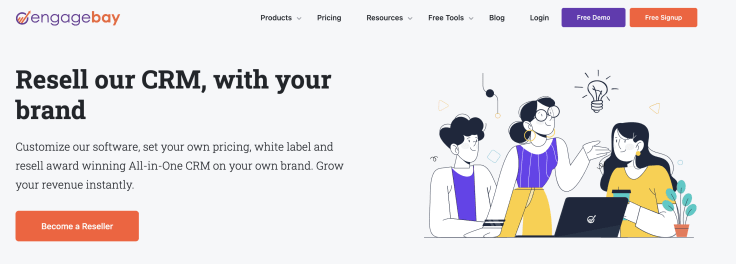 Engagebay reseller program's main website