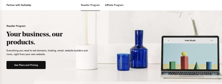 GoDaddy reseller program's main website