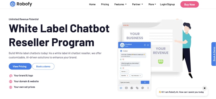 Robofy reseller program's main website