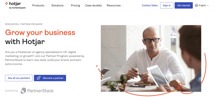 Hotjar reseller program's main website
