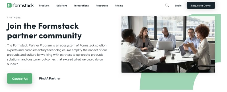 Formstack reseller program's main website