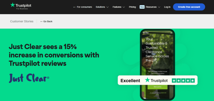 Trustpilot website screen
