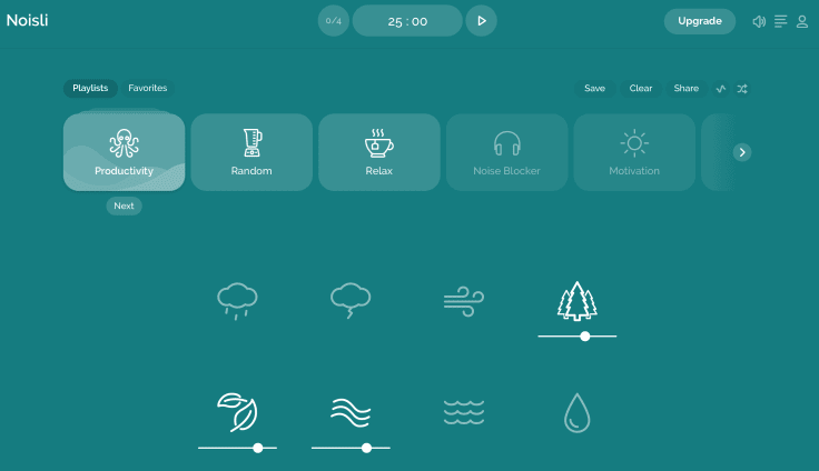 Noisli for office sounds