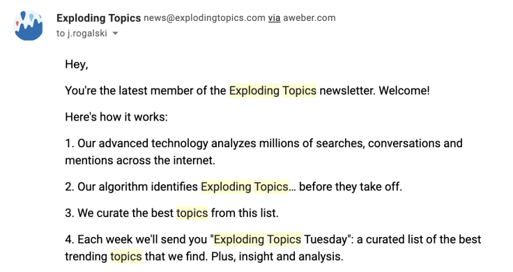 The way Exploding Topics work