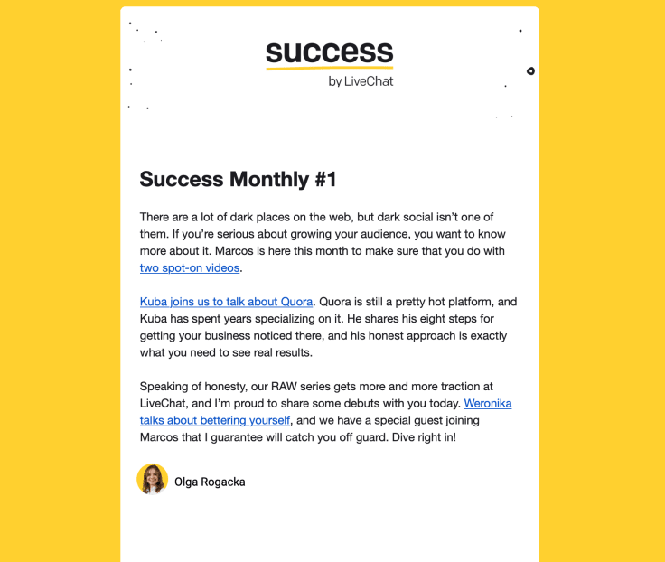 Success newsletter