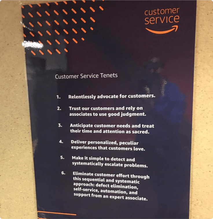 Amazon's Customer Service Tenets as an example of a customer engagement program