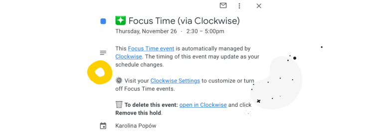 Scheduling virtual meetings with Clockwise