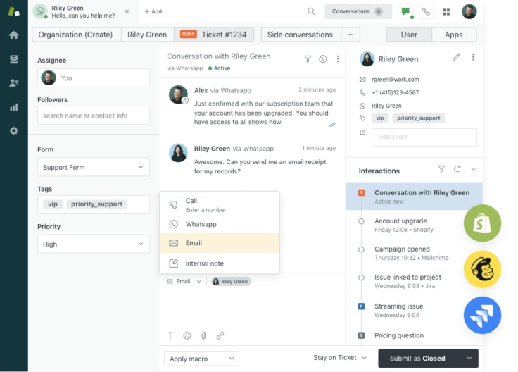 A screenshot of the Zendesk content editor.