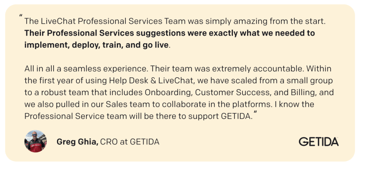 LiveChat professional services team