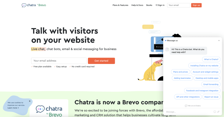 Screenshot of Chatra website.