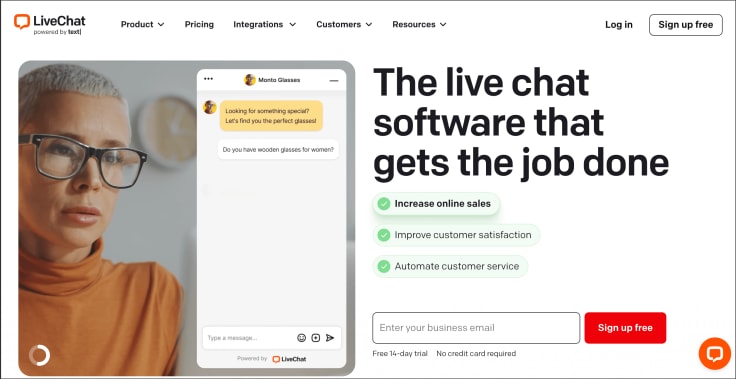 livechat main page