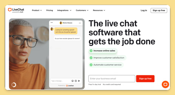 livechat main page