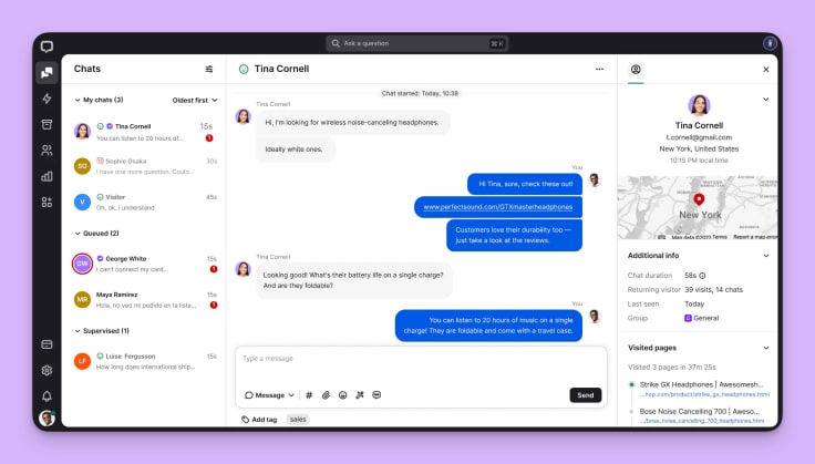 livechat chats page