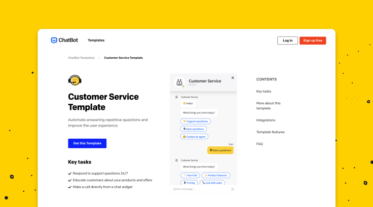 Customer Satisfaction Template page