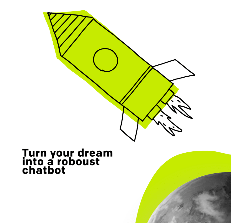 the green rocket in space 