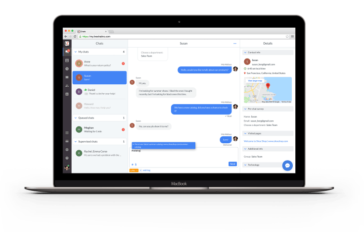 LiveChat window view