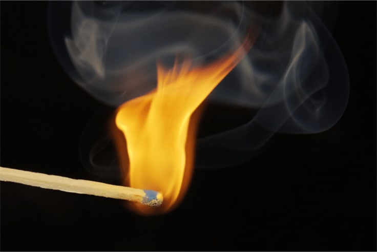 Lighted match