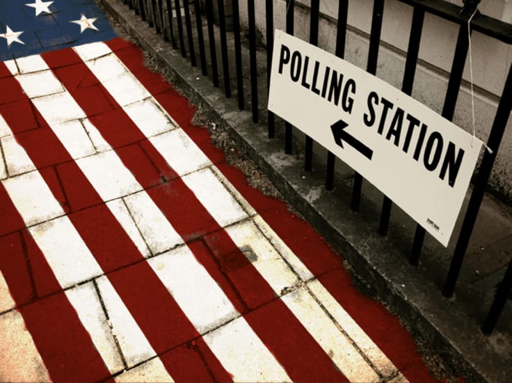 Road to the polling station