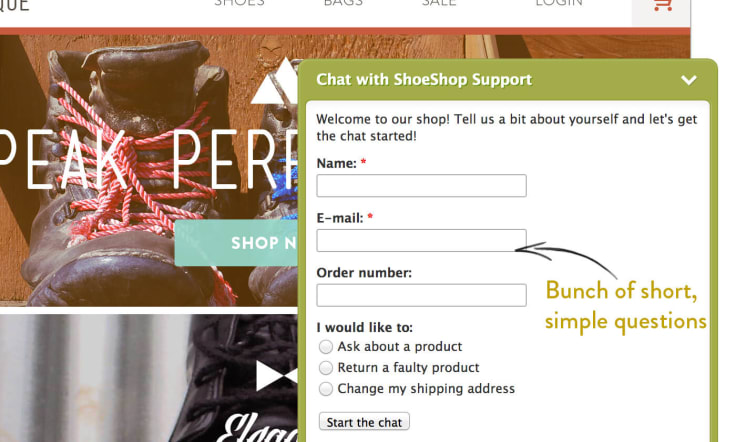 Customized Pre-chat Survey