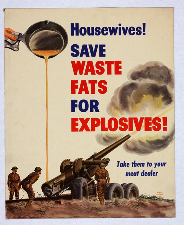 Saving Waste Fat WW2 Call to Action Poster