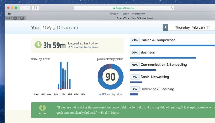 Time management software Rescue Time