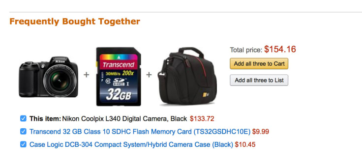 Cross-selling Options on Amazon