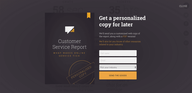 Testing a popup on a landing page