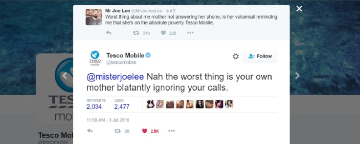 Tesco mobile twitter