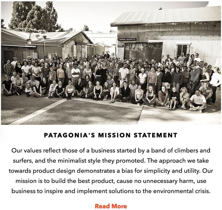 Patagonia's mission statement