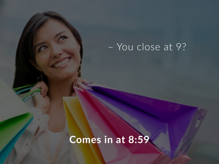 Difficult customers who shop late