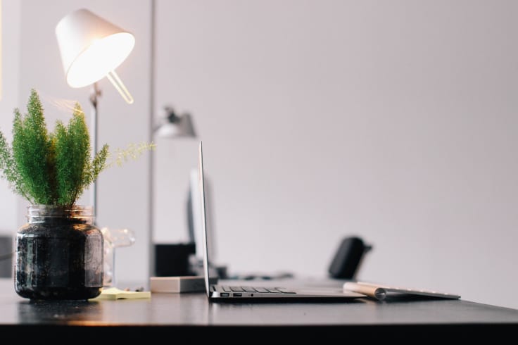 Work table laptop lamp