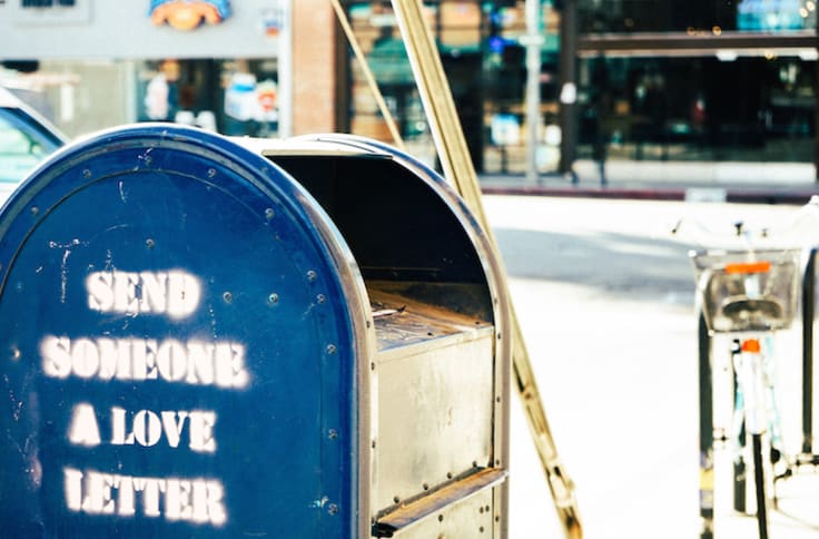 Mailbox street love letter