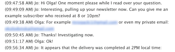 Mailchimp customer service