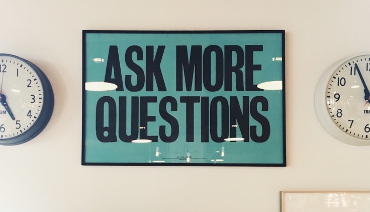 Ask more questions sign customer feedback survey