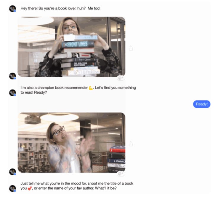 Funny coversation with chatbot screen